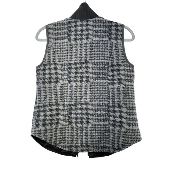 Bob Timberlake Womens Houndstooth Wool Blend Quilted Vest XS Gray & Black - Picture 10 of 13
